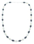 Hematite and Mother of Pearl Genuine Sterling Silver Bead Necklace JX121625